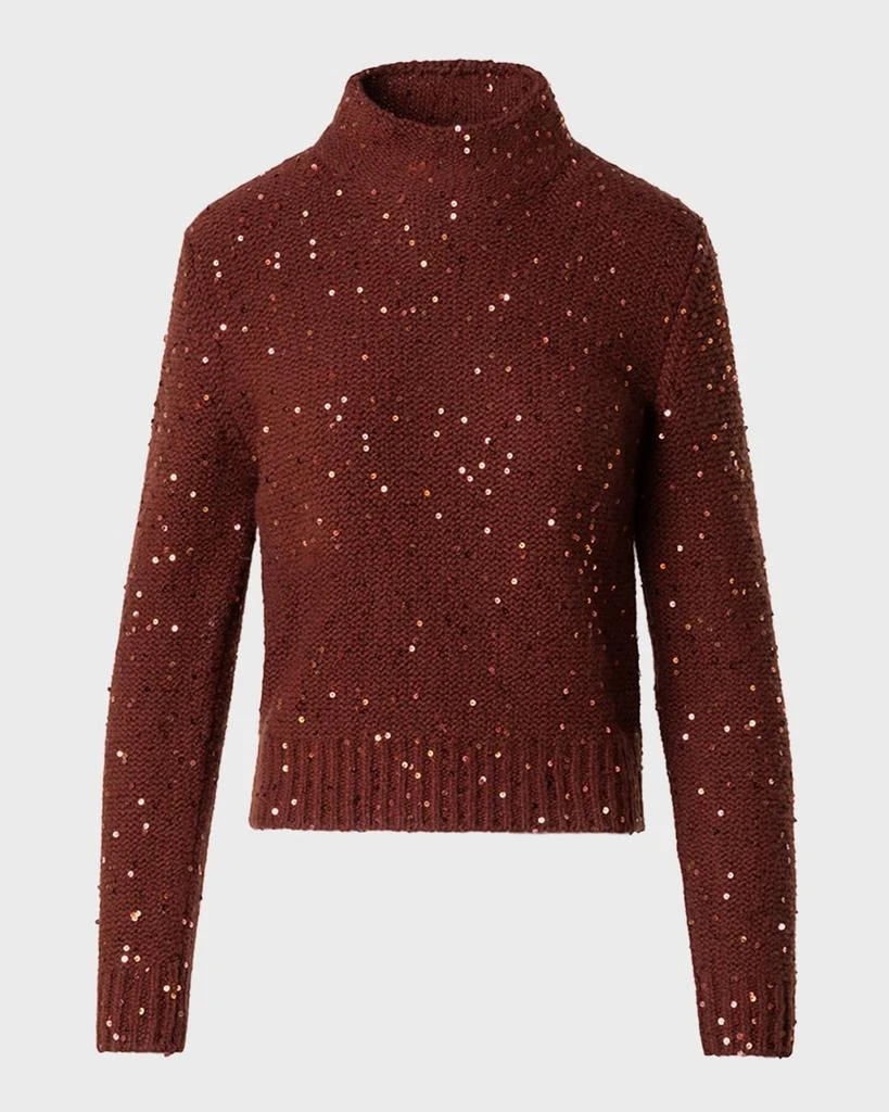 Akris Mock-Neck Sequin Wool-Cashmere Sweater 1