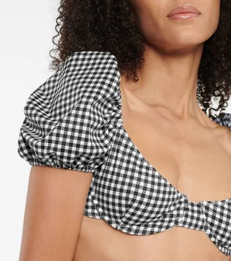 CAROLINE CONSTAS Skyros checked bikini top 4