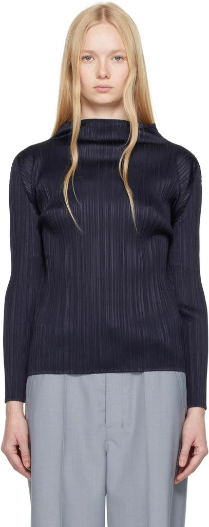 Pleats Please Navy New Colorful Basics 4 Top 1
