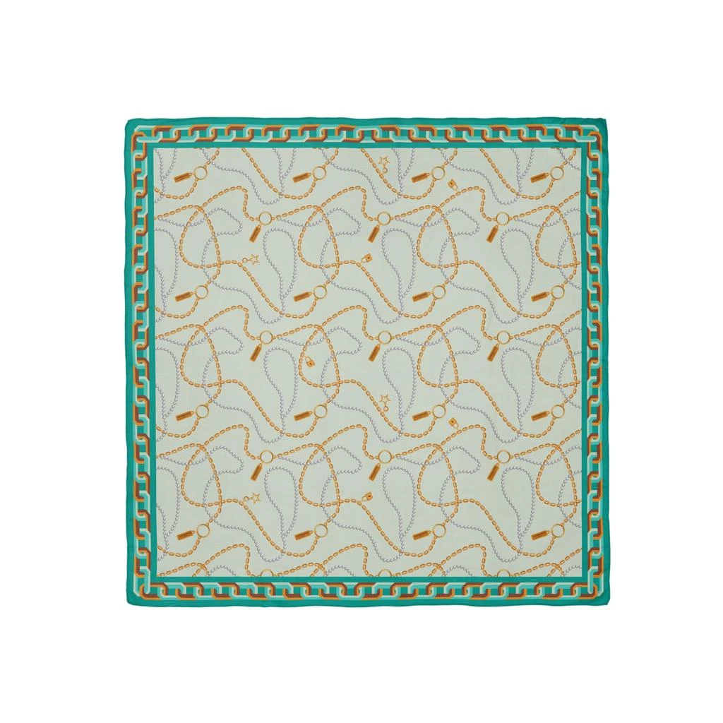 LePARMENTIER Paris Heritage Chain and Pearls Silk Square Scarf 1