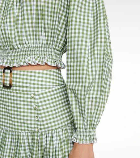 Alexandra Miro Gingham cotton crop top 5