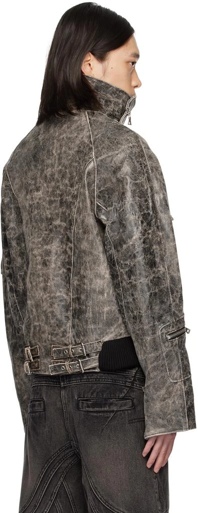 NO/FAITH STUDIOS Brown Multipocket Leather Jacket 3