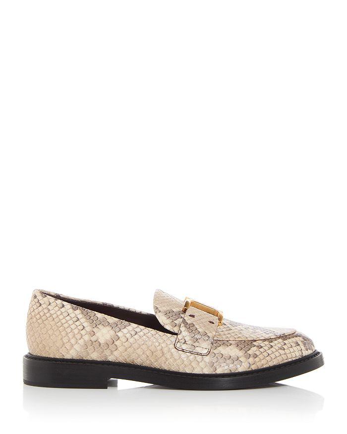 Chloé Marcie Snake Embossed Leather Loafers