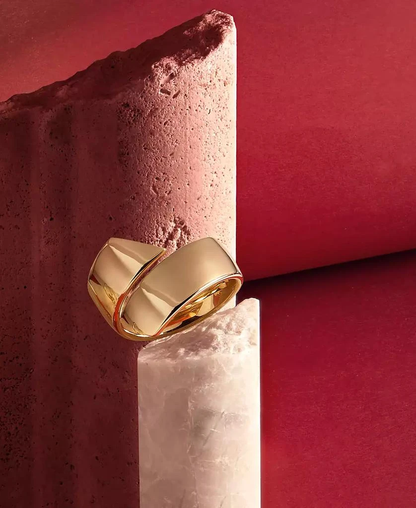 Italian Gold Bypass Ring in 14k Yellow Gold and 14k White Gold 7