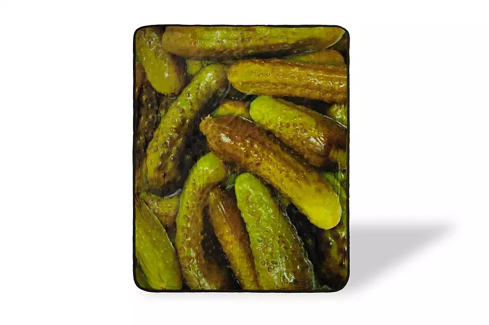 Just Funky Pickles Fleece Throw Blanket | Large Soft Throw Blanket | 60 x 45 Inches