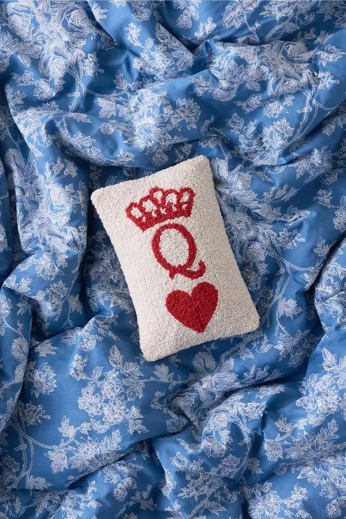 Urban Outfitters Poker Queen Tufted Wool Throw Pillow