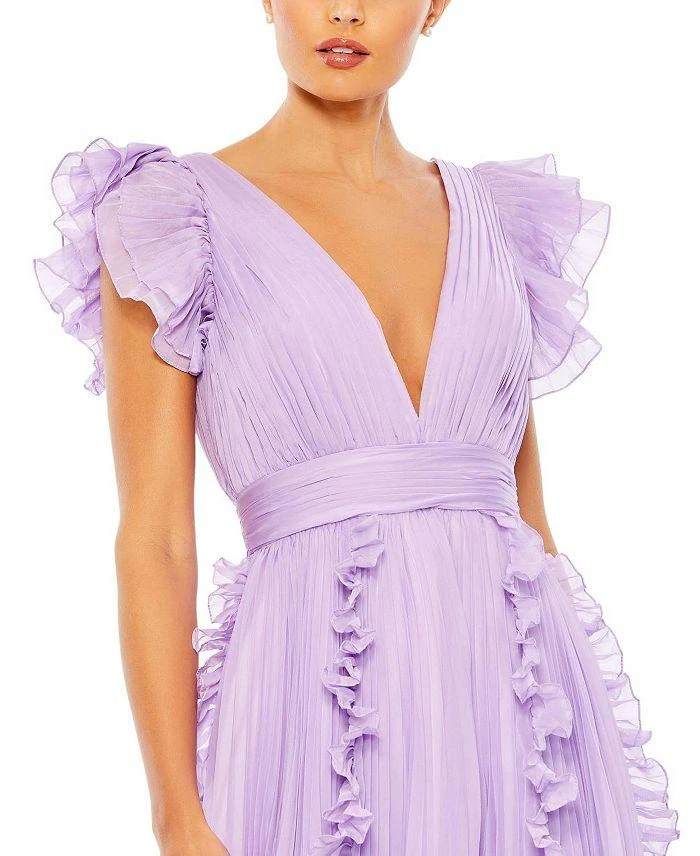 Mac Duggal Pleated Ruffle Cap Sleeve Flowy A Line Gown - Dresses & Skirts - Free Shipping - BeyondStyle Mac Duggal Pleated Ruffle Cap Sleeve Flowy A Line Gown - Dresses & Skirts - Free Shipping - BeyondStyle
