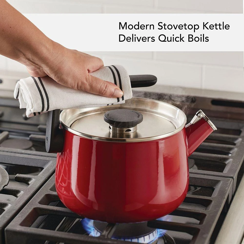 KitchenAid Enameled Steel Induction 2 Qt Whistling Tea Kettle 9