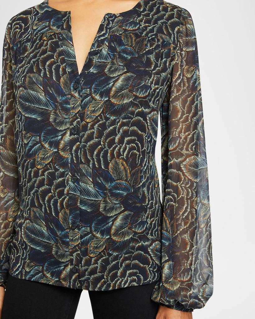 Santorelli Dione Floral-Print Crepe Georgette Blouse 4