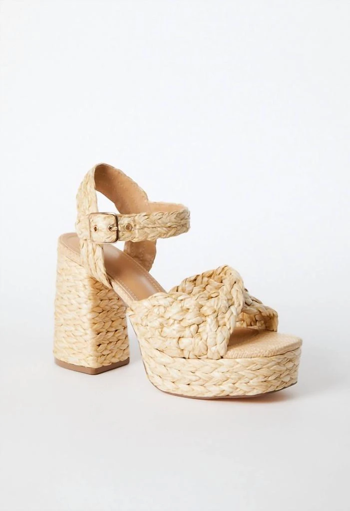 Tina Rose Women's Gail Platform Sandal In Natural Raffia 2
