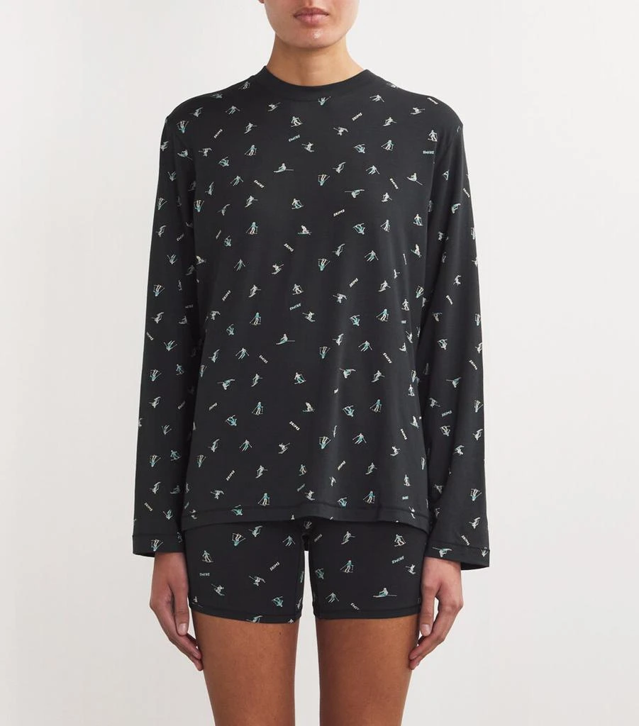SKIMS Ski Print Boyfriend Long-Sleeve Top & Boxers Set 3