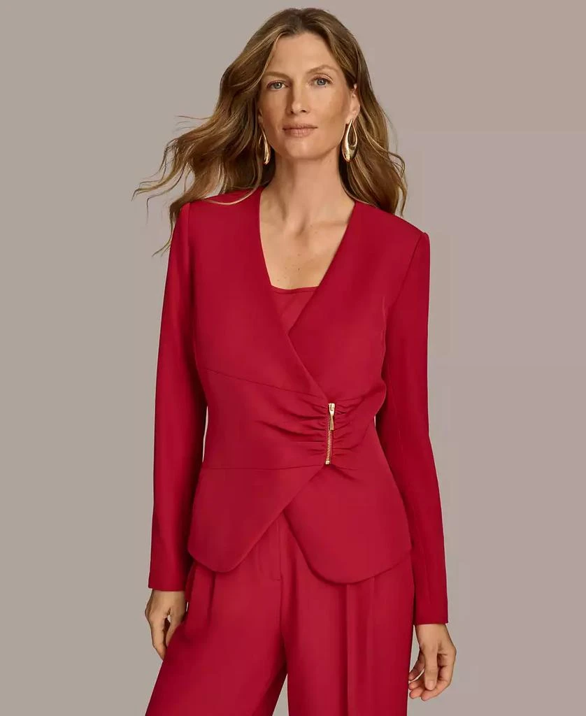 Donna Karan Women's Asymmetrical Zip Front Blazer 1