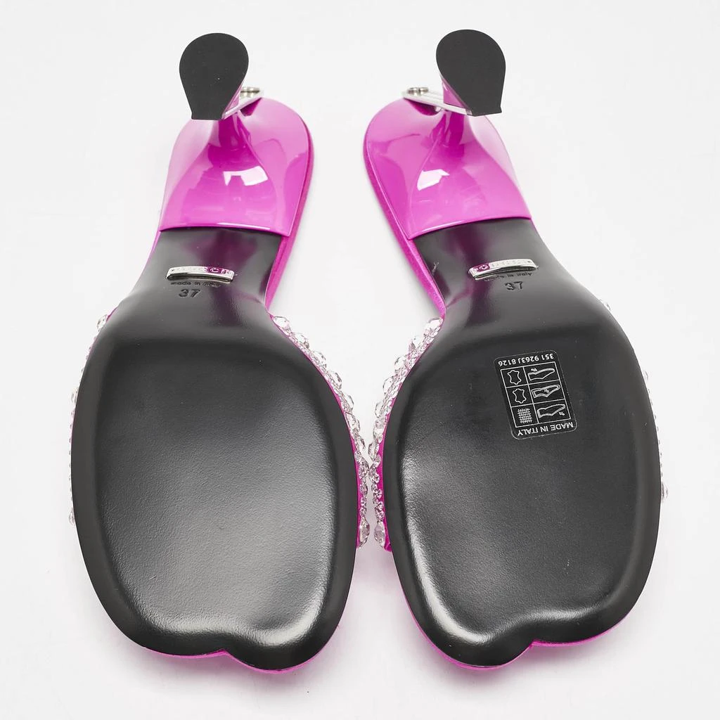 Gucci Gucci Pink Satin Galactica Crystal Embellished Slide Sandals Size 37 6