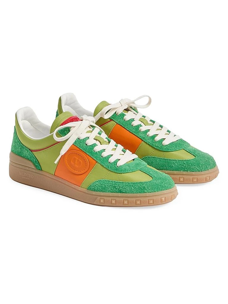 Valentino Upvillage Low Top Sneakers in Crust Leather and Nylon 2