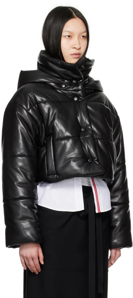 Nanushka Black Aveline Vegan Leather Puffer Jacket 4