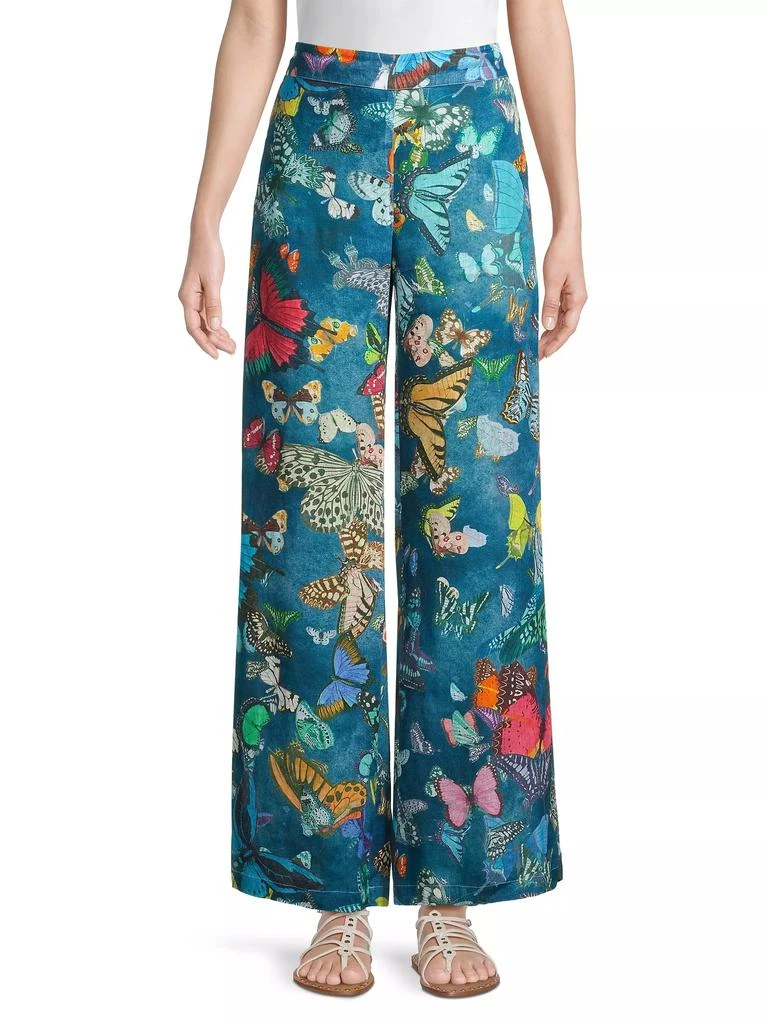 120% Lino Linen Butterfly Wide-Leg Pants 3