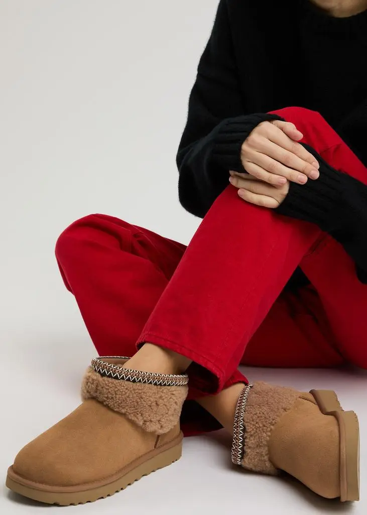 UGG Classic Ultra Mini Maxi Curly suede ankle boots 5