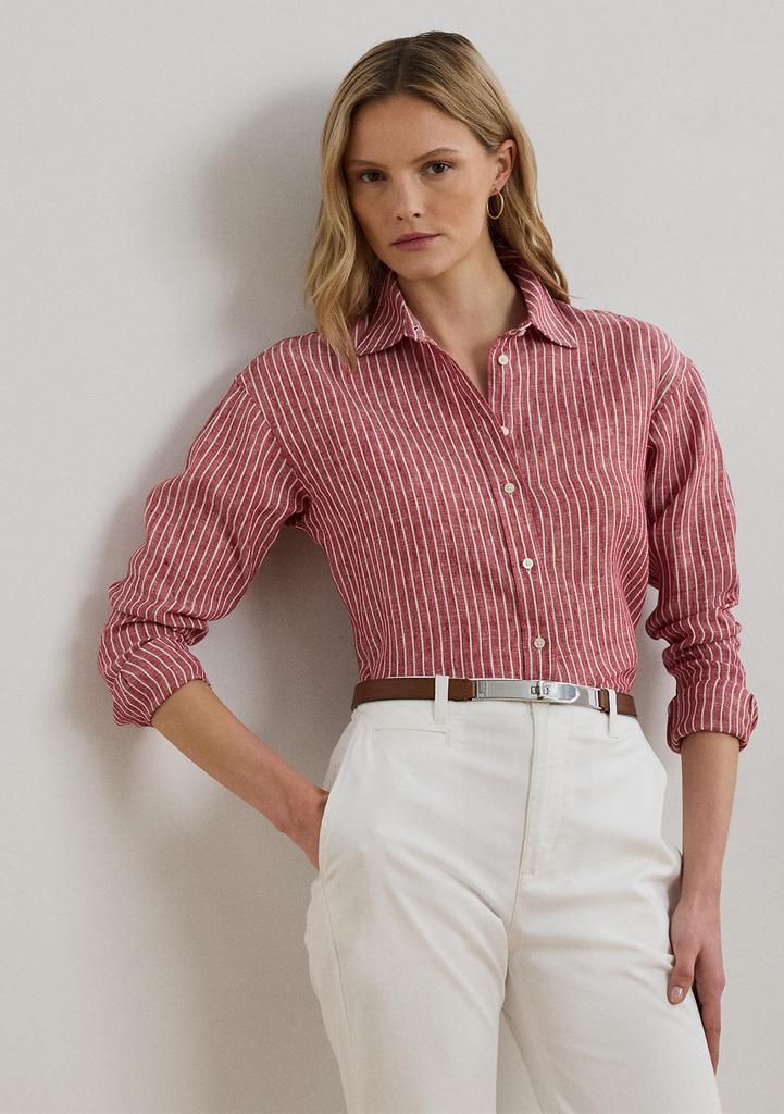 Ralph Lauren Women's Relaxed Fit Striped Linen Shirt