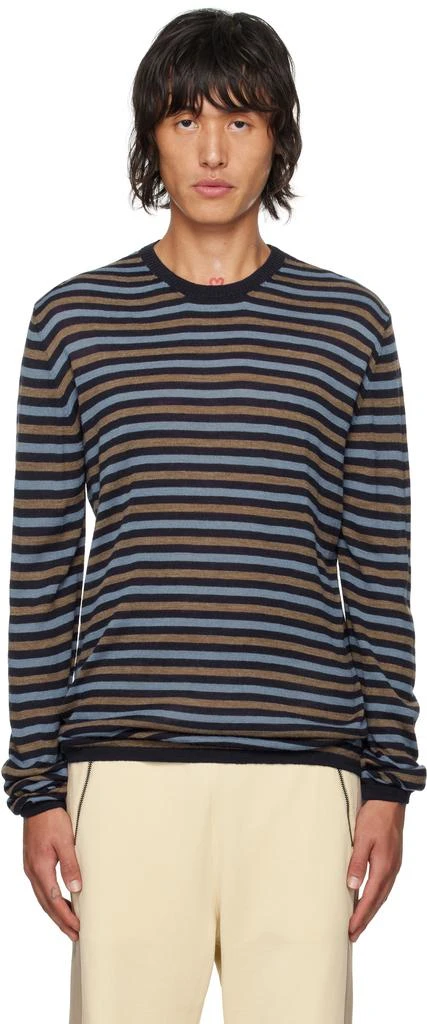 Gimaguas Blue & Brown Boulder Stripe Sweater 1