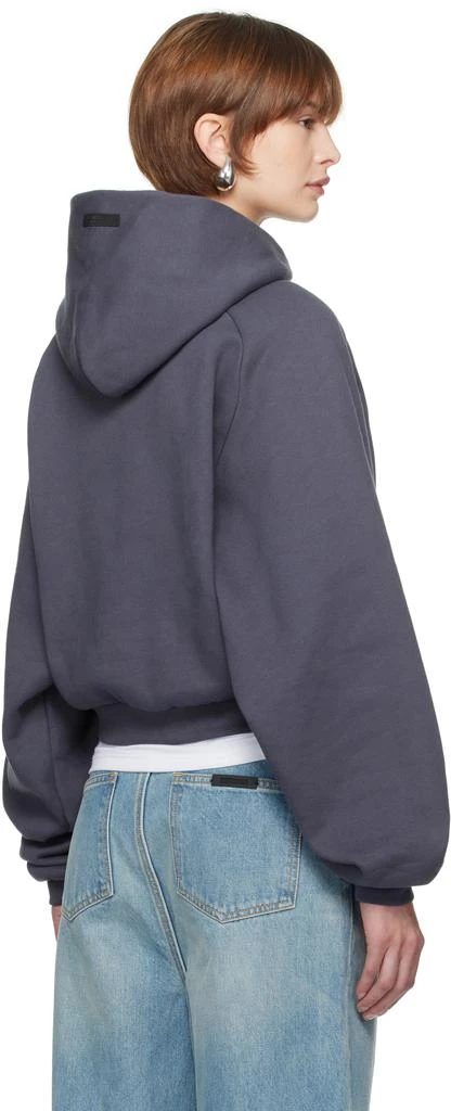 Essentials Navy Fleece Cropped Hoodie 3