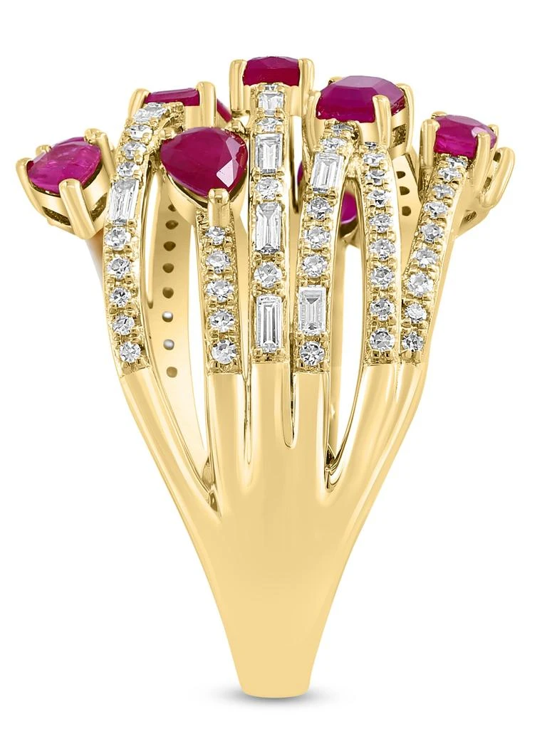 Effy 14K Yellow Gold, Ruby 
1.5 TCW Diamond Ring 3