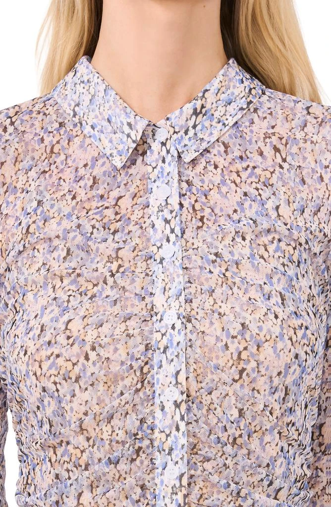 Halogen Print Mesh Button-Up Shirt 3