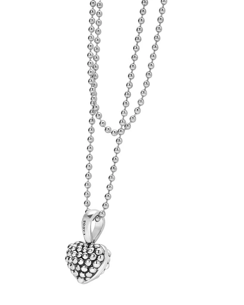 LAGOS Sterling Silver Beaded Heart Pendant Necklace 1