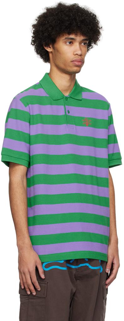 ICECREAM Green & Purple Striped Polo