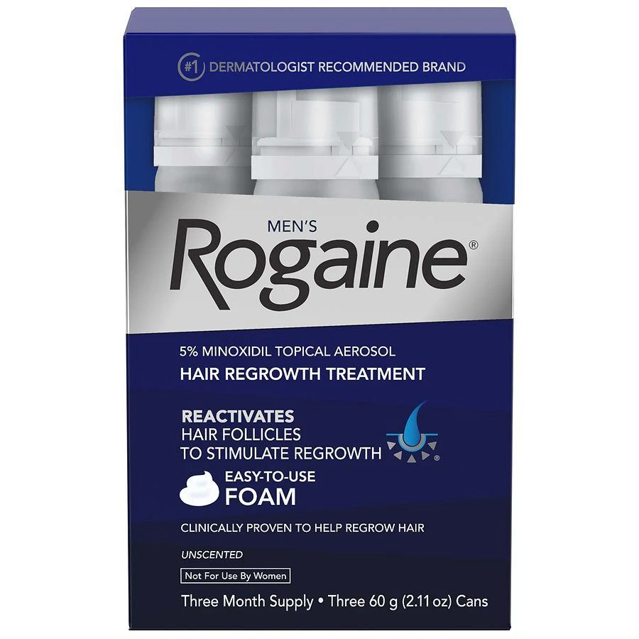 Rogaine 5% Minoxidil Foam for Hair Regrowth, Topical Treatment Unscented