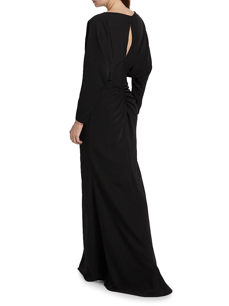 Amsale Satin Ruched Gown 5