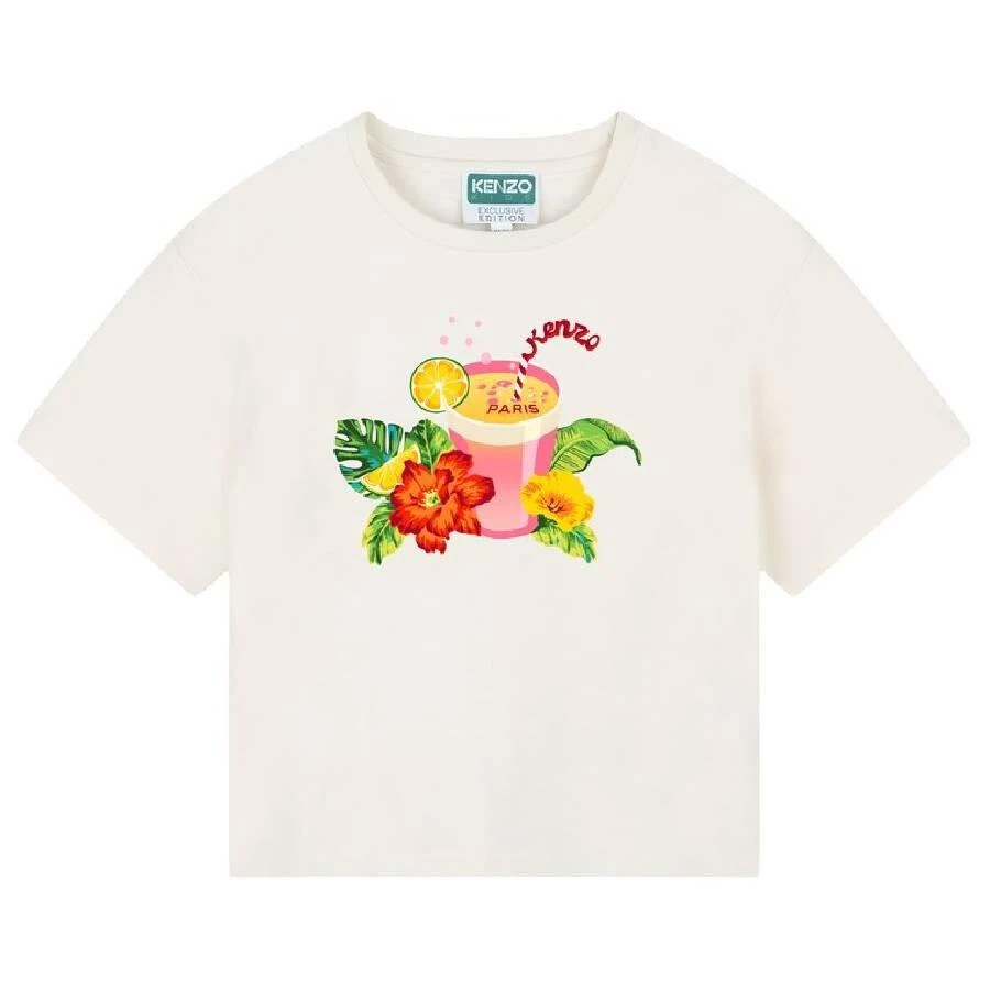 Kenzo Girls Graphic-Print Crew Neck T-Shirt
