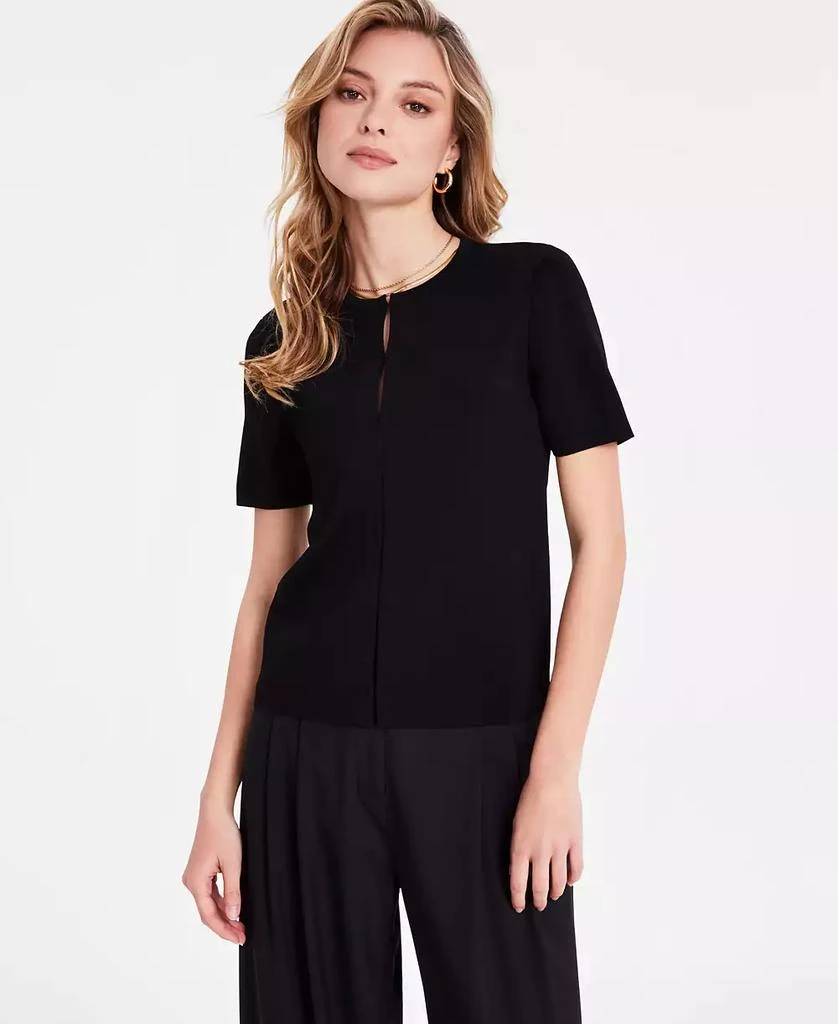 Bar III Women's Short-Sleeve Cardigan, Exclusively at Macy's 1