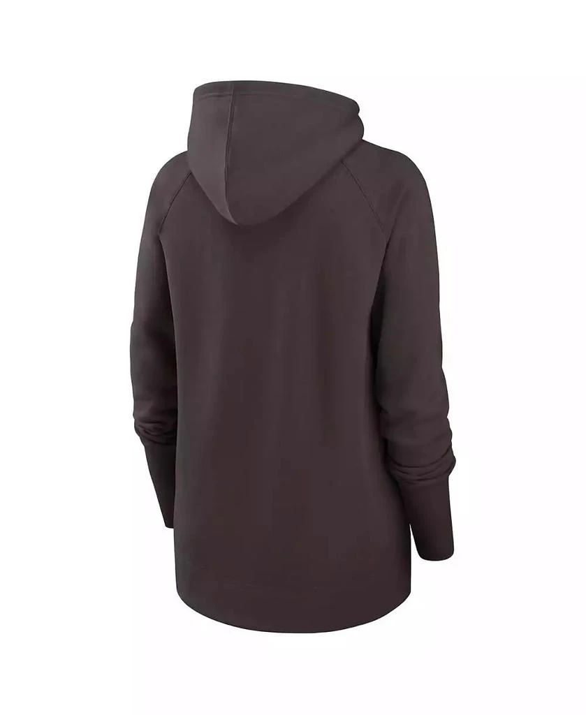 NIKE Women's Brown Cleveland Browns Asymmetrical Raglan Full-Zip Hoodie 3