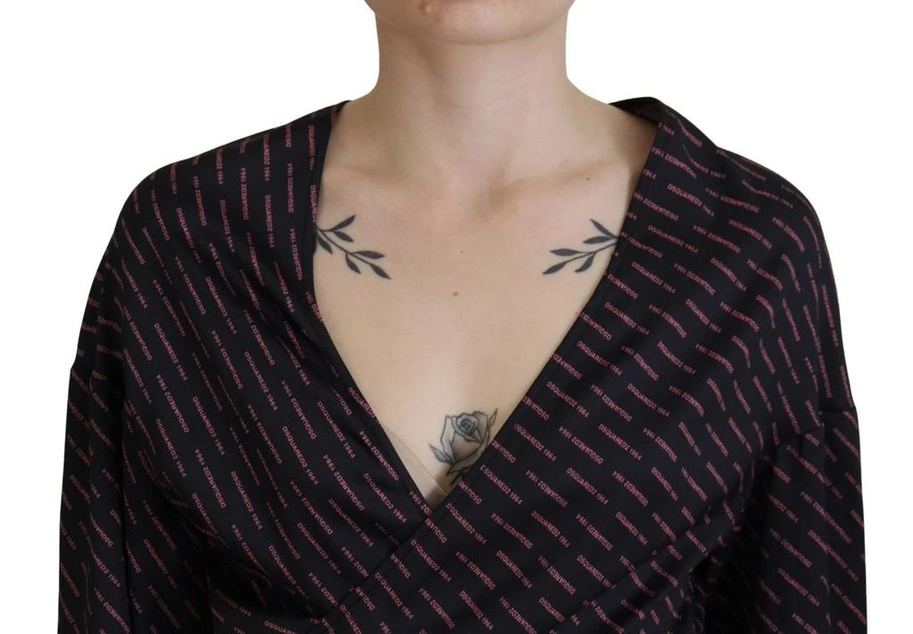 DSQUARED2 Dsquared² Polyester Cropped Logo Printed Blouse Women's Top (Pre-Owned) 4