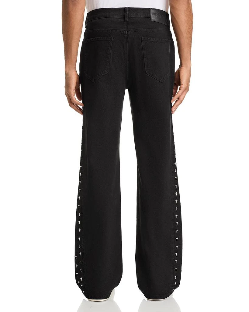 RTA Straight Fit Zed Cross Panel Jeans in Black 4