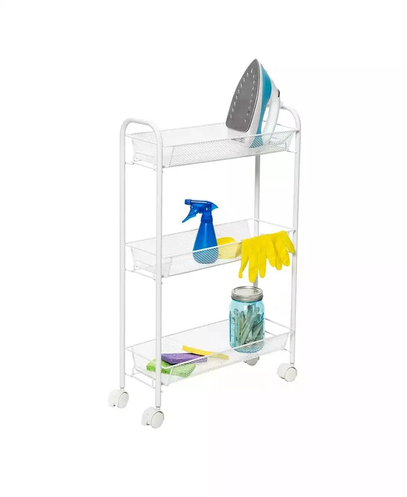 Honey Can Do 3-Tier Mesh Narrow Rolling Storage Cart 1