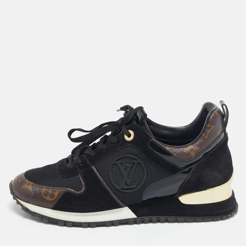 Louis Vuitton Louis Vuitton Brown Canvas and Suede Run Away Low Top Sneakers Size 37.5 1
