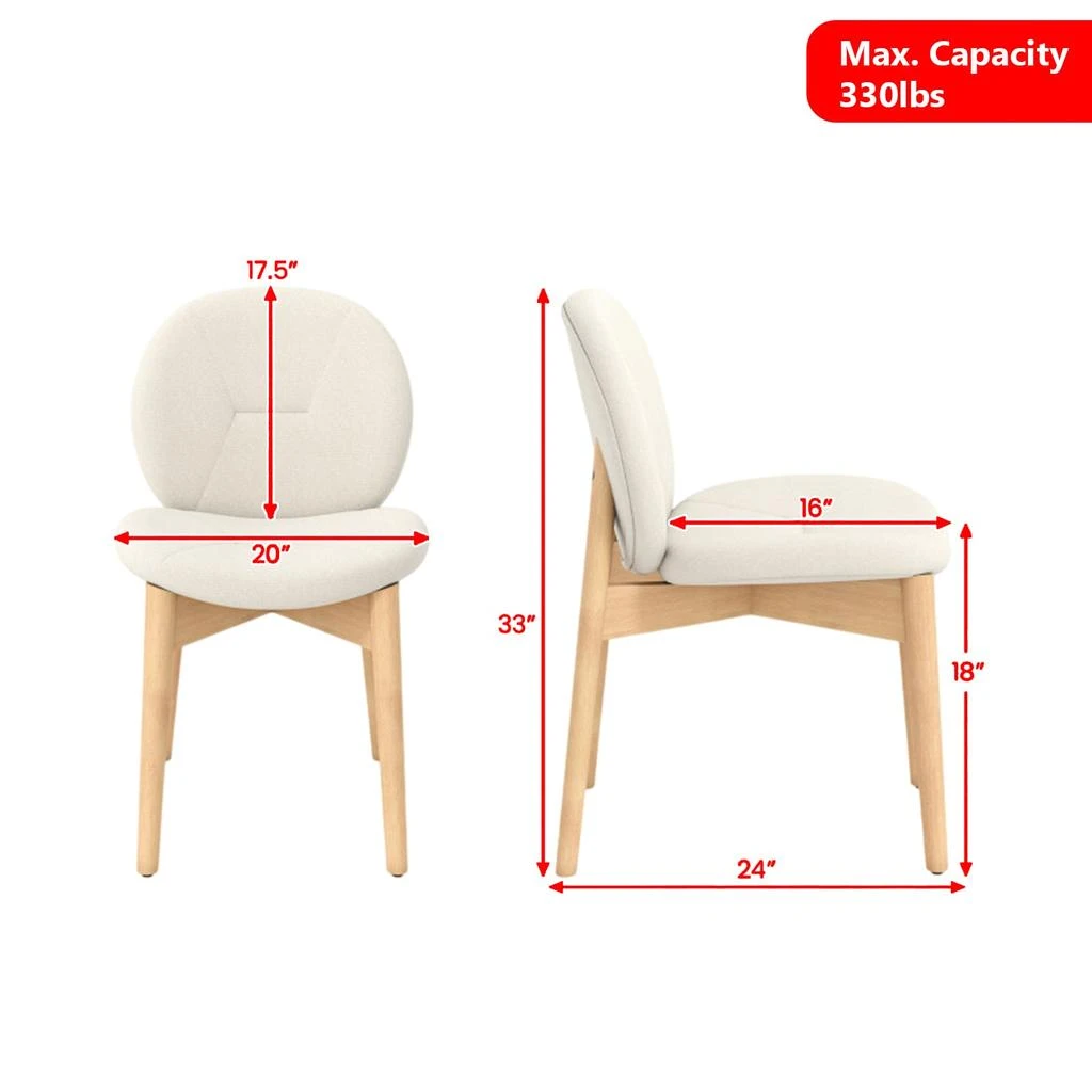 Hivvago Two-Piece Wooden Chair Set Featuring Durable Rubber Wood Support 3