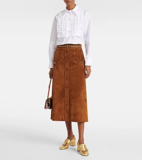 Valentino VLogo Signature fringed leather loafer pumps 3