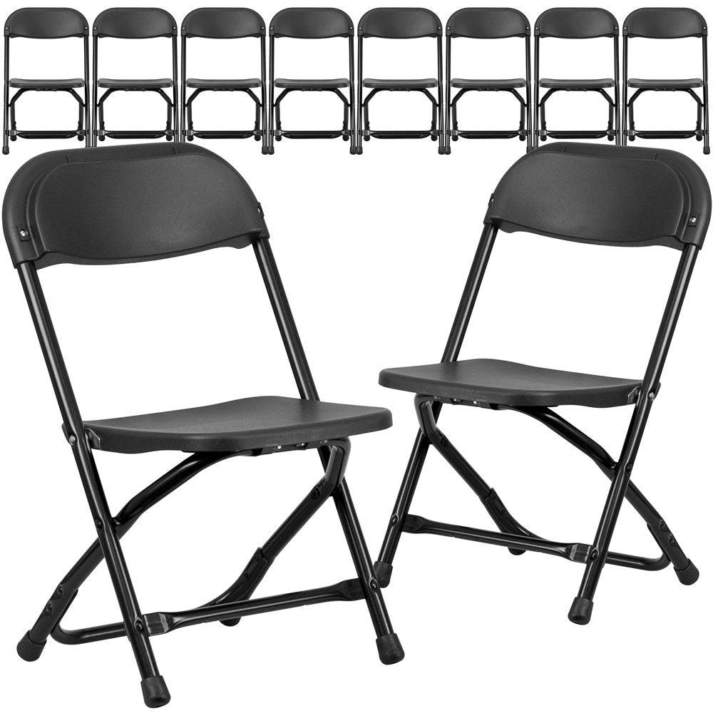 Flash Furniture 10 Pk. Kids Black Plastic Folding Chair