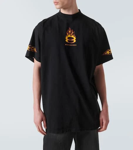 Balenciaga Oversized logo cotton jersey T-shirt 3