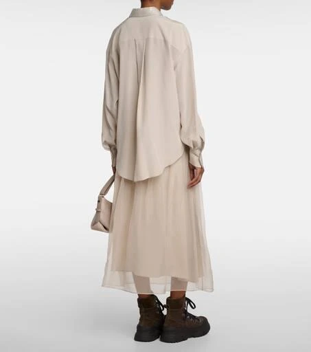 Brunello Cucinelli Embellished silk shirt 3