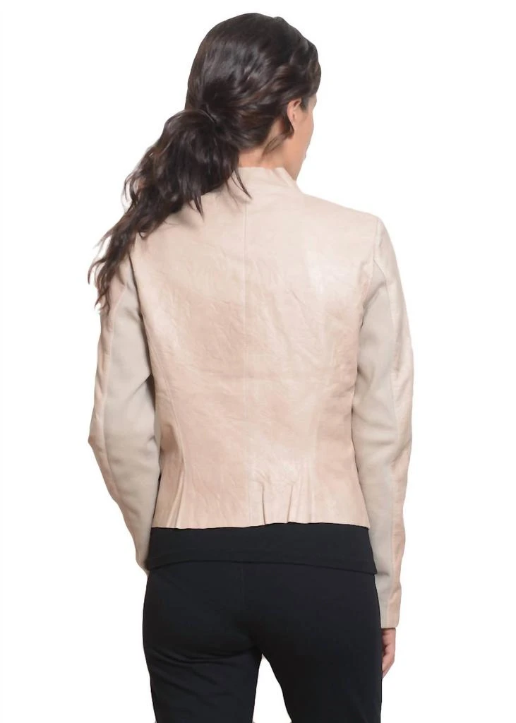 Cigno Nero Lene Leather Jacket In Navy 2