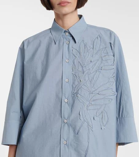 Brunello Cucinelli Floral-appliqué cotton-blend shirt 4