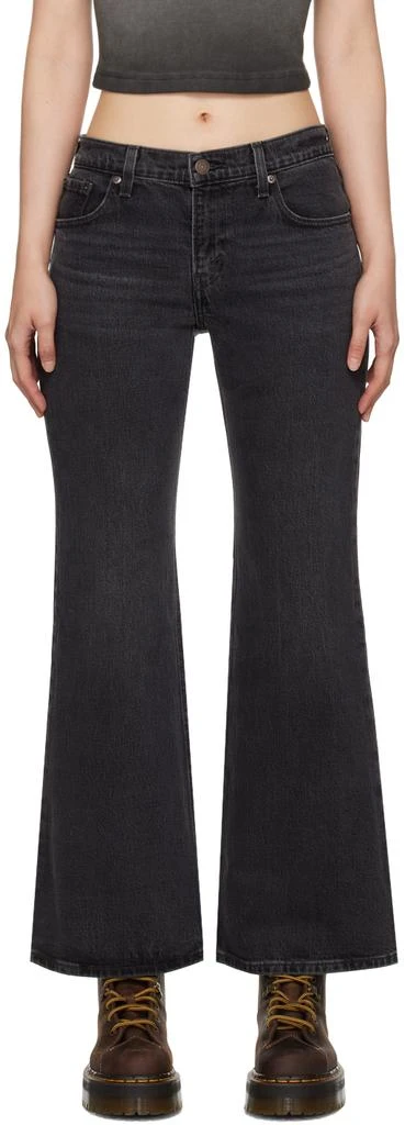 Levi's Black Middy Ankle Flare Jeans 1