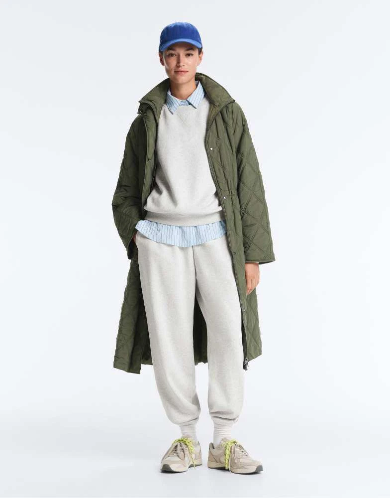 OYSHO OYSHO Cotton jogger trousers in pale grey