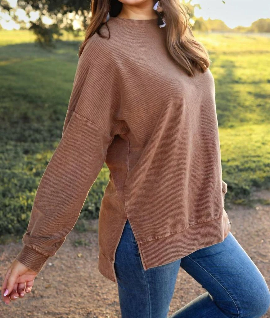 Jess Lea Jess Lea - Alexis Corded Pullover Chocolate 1