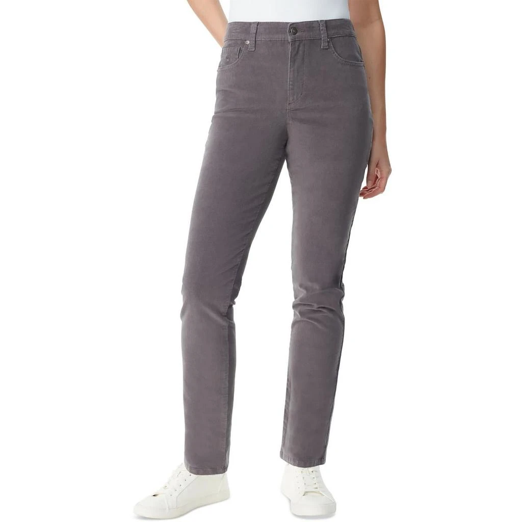 Gloria Vanderbilt Amanda Womens Slimming High Rise Straight Leg Pants 4