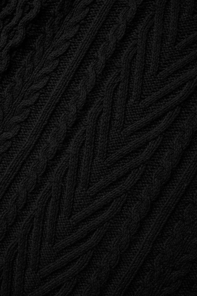 Alo Cable Knit Crew Neck Sweater - Black 5