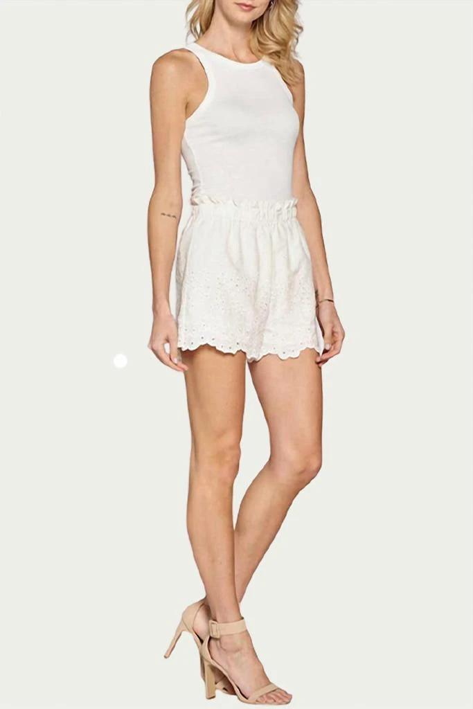 Fore Broderie Anglaise Paperbag Short In White 3